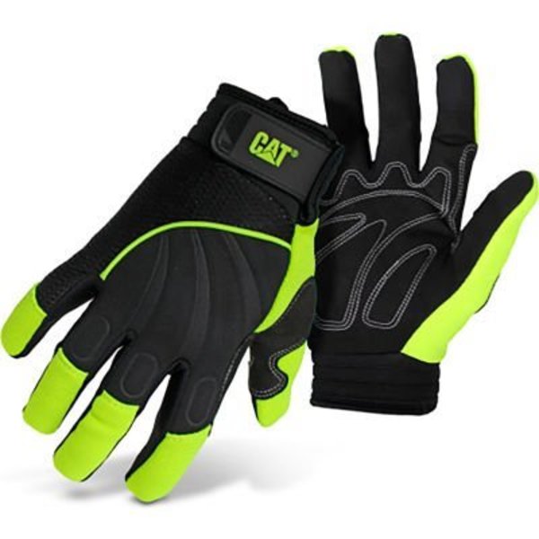 Pip CAT High Visibility Synthetic Palm Utility Gloves, 2XL, Black CAT0122242X